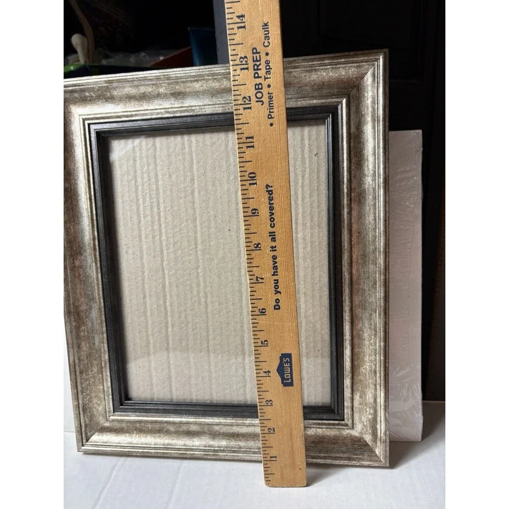 Large Silver Black Picture Frame 8x10 Rustic Distressed Wall Table Decor